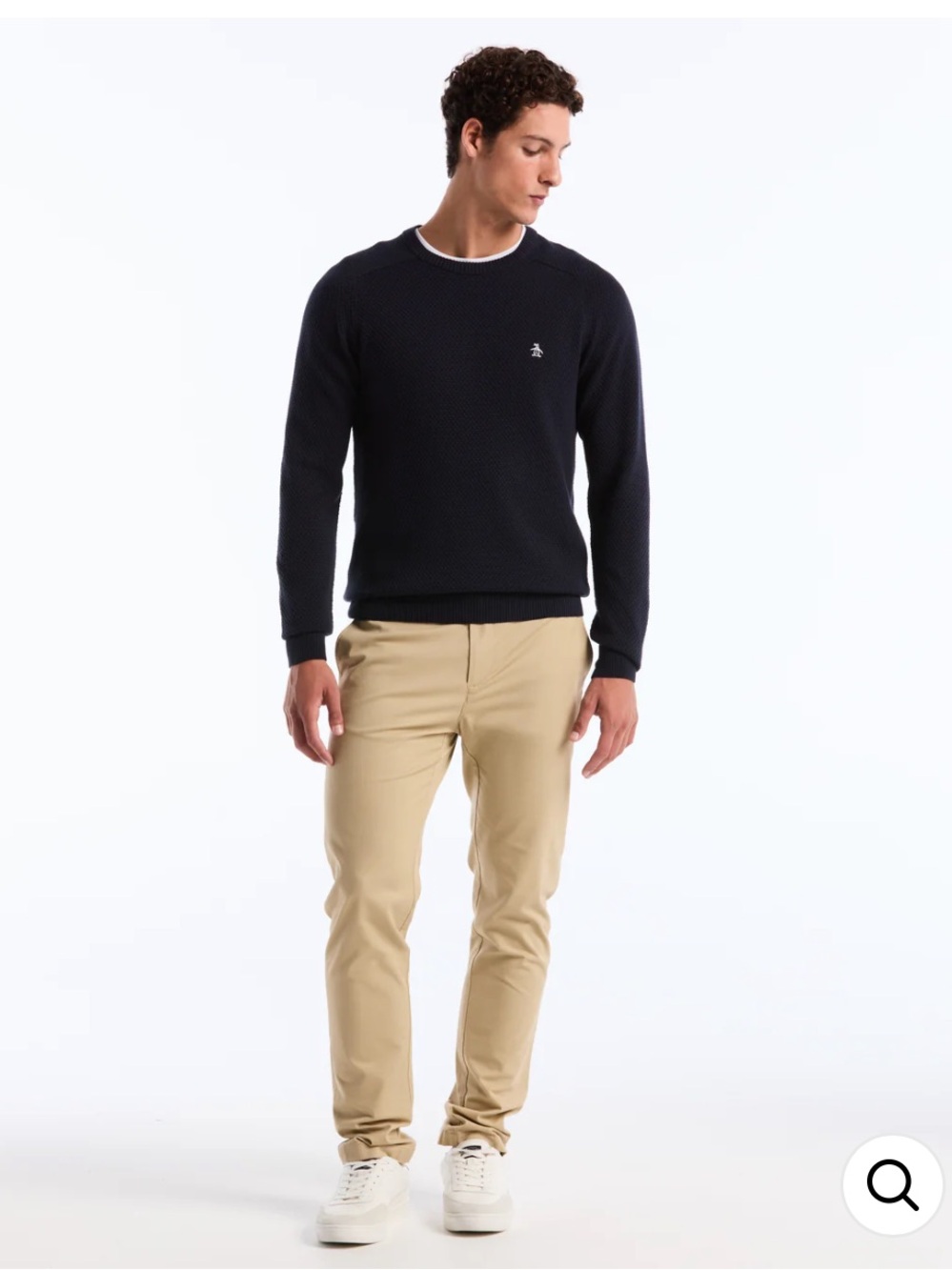 Original Penguin Bubble Stitch knit Crewneck Sweater Black Men’s XL NWT